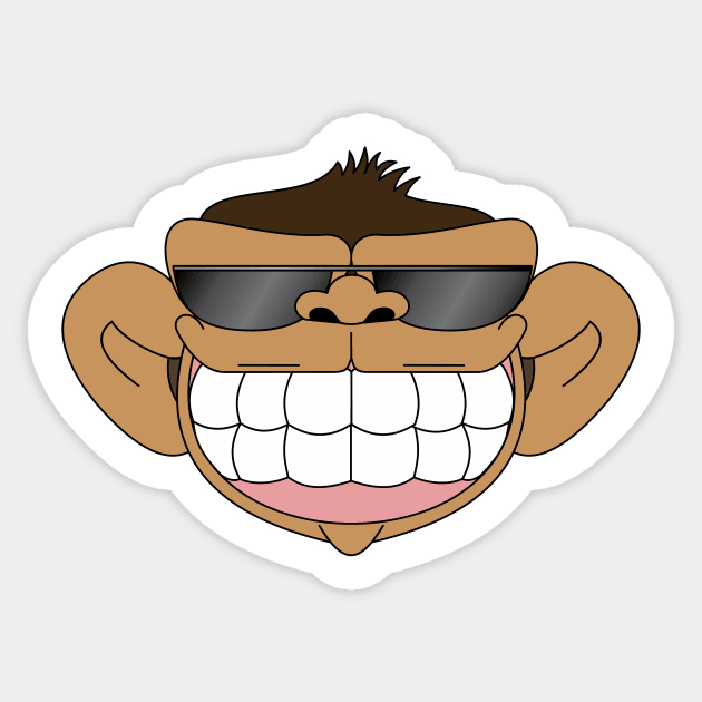 Monkey happy citizen sunglasses Sticker by Rafael Franklin